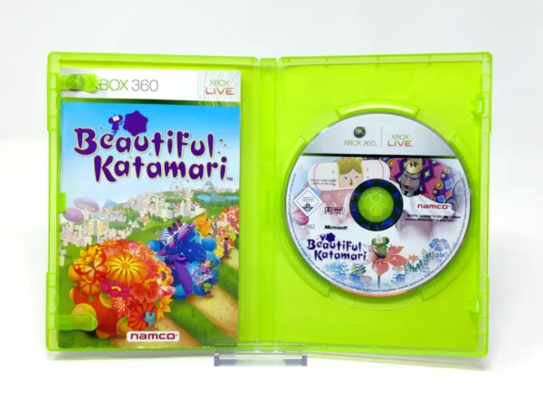 Interior del juego Beautiful Katamari (ESP) para XBOX 360 con disco y manual