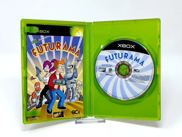 Interior del juego Futurama (ESP) para XBOX con disco y manual