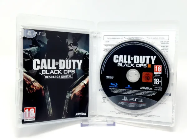 Interior del juego Call of Duty: Black Ops III (ESP) para PlayStation 3 con disco y manual