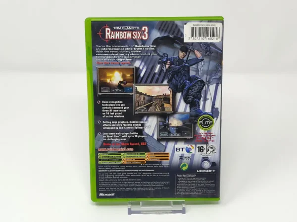 Interior del juego Tom Clancy's Rainbow Six 3 (UK) para XBOX con disco y manual