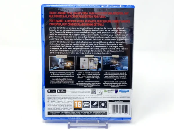 Parte trasera de Autopsy Simulator (ESP) (Precintado) para PlayStation 5, edición PAL España