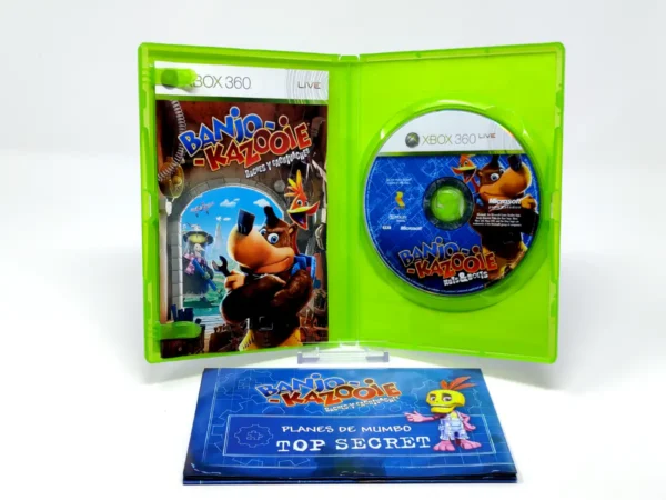 Interior del juego Banjo-Kazooie: Baches y Cachivaches (ESP) para XBOX 360 con disco y manual