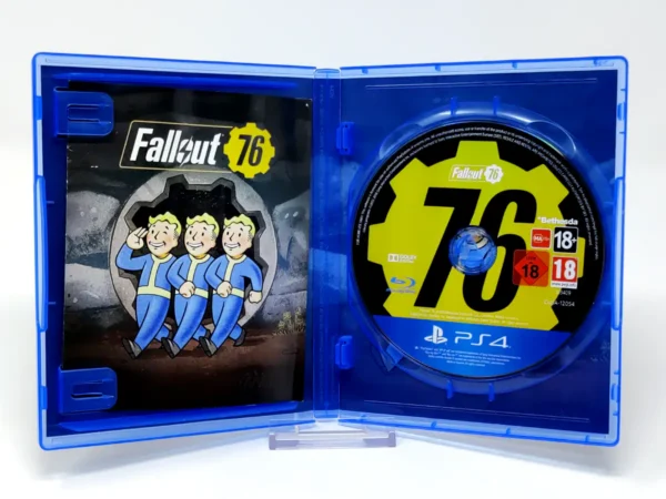 Interior del juego Fallout 76 (ESP) para PlayStation 4 con disco y manual
