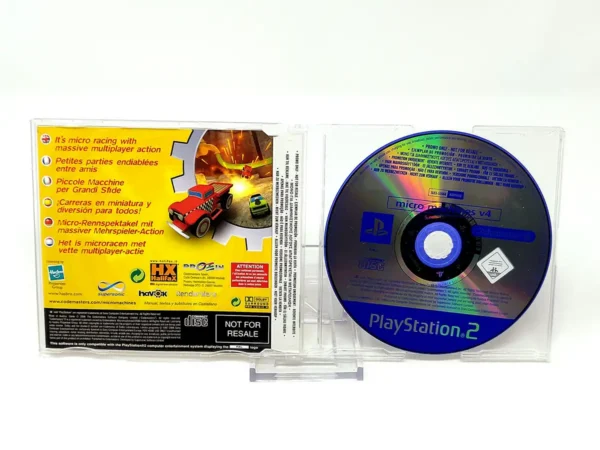 Parte trasera de Micro Machines V4 (ESP) (Promo) para PlayStation 2, edición PAL España