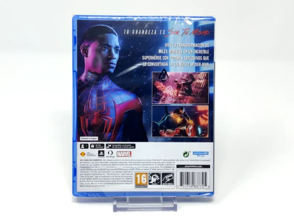 Parte trasera de Marvel Spider-Man: Miles Morales (ESP) (Precintado) para PlayStation 5, edición PAL España