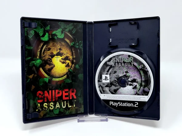 Interior del juego Sniper Assault (EUR) para PlayStation 2 con disco y manual