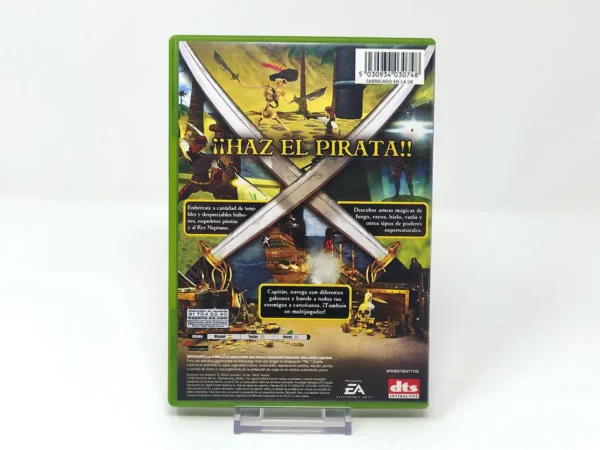 Parte trasera de Pirates: The Legend of Black Kat (ESP) para XBOX, edición PAL España