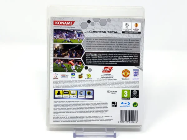 Parte trasera de PES 2011: Pro Evolution Soccer (ESP) para PlayStation 3, edición PAL España