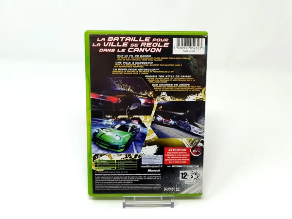 Parte trasera de Need for Speed: Carbon (FRA) para XBOX, edición PAL Francia