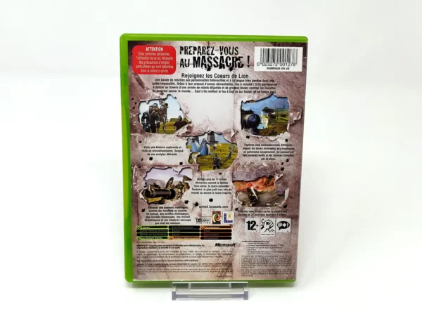 Parte trasera de Armed and Dangerous (FRA) para XBOX, edición PAL Francia