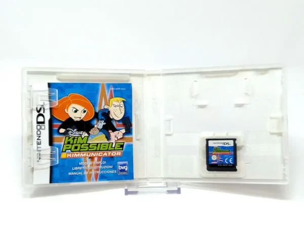 Interior del juego Kim Possible: Kimmunicator (ESP) para Nintendo DS con disco y manual