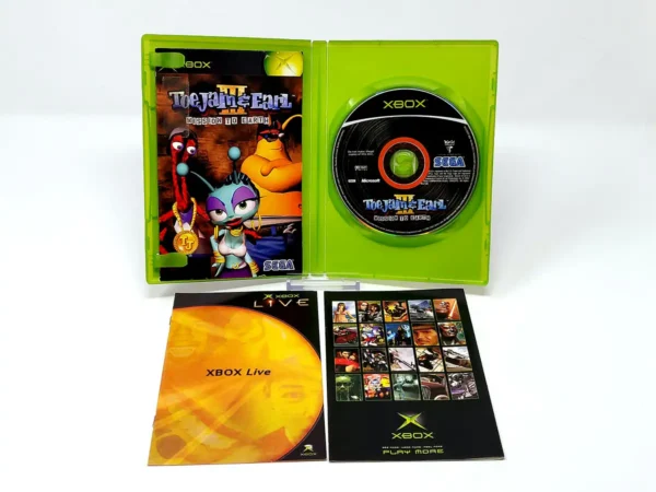 Interior del juego ToeJam & Earl III: Mission to Earth (ESP) para XBOX con disco y manual