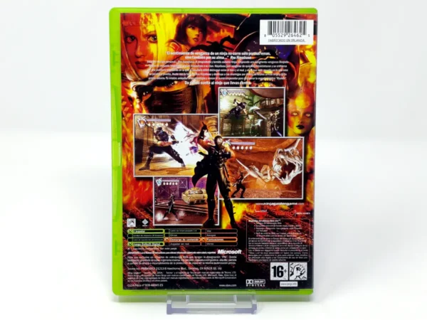 Parte trasera de Ninja Gaiden (ESP) para XBOX, edición PAL España