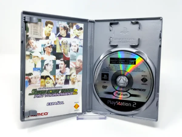 Interior del juego Smash Court Tennis: Pro Tournament 2 (ESP) (Platinum) (Rebajado) para PlayStation 2 con disco y manual