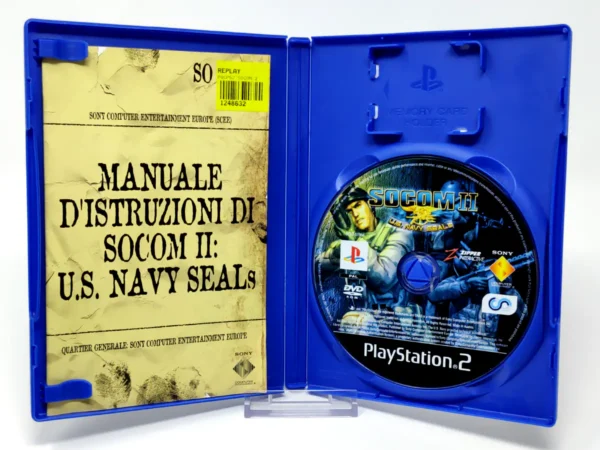 Interior del juego SOCOM II: U.S. Navy SEALs (ITA) (Rebajado) para PlayStation 2 con disco y manual