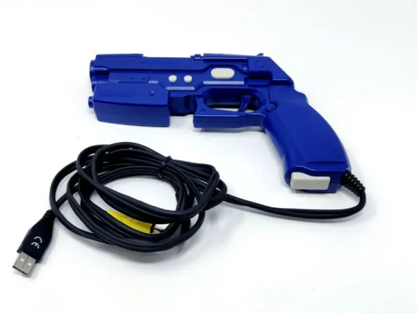 Pistola Namco NPC 106 G/C System Product 2 Azul para PlayStation 2, edición PAL España, de segunda mano