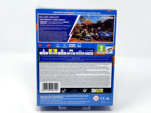 Parte trasera de Hot Wheels: Unleashed 2 - Turbocharged (Pure Fire Edition) (ESP) (Precintado) para PlayStation 4, edición PAL España