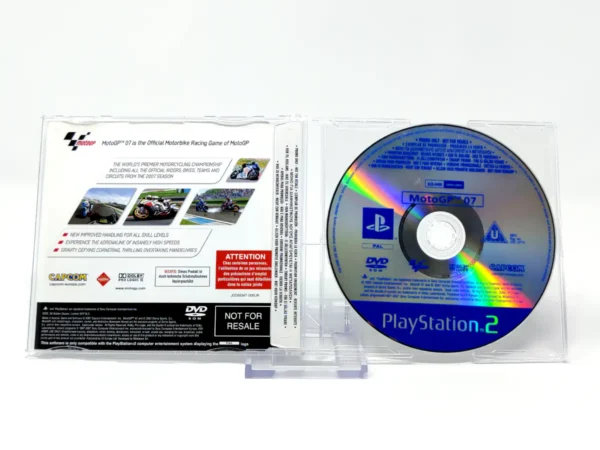 Parte trasera de MotoGP 07 (UK) (Promo) para PlayStation 2, edición PAL UK