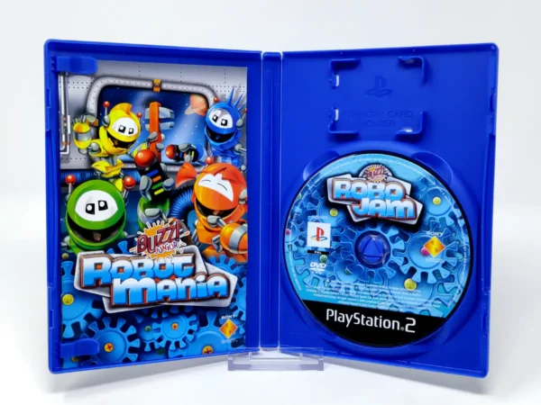 Interior del juego Buzz! Junior: RoboMania (ESP) para PlayStation 2 con disco y manual