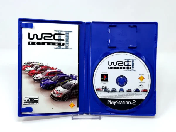 Interior del juego WRC II Extreme (ESP) (v1) para PlayStation 2 con disco y manual