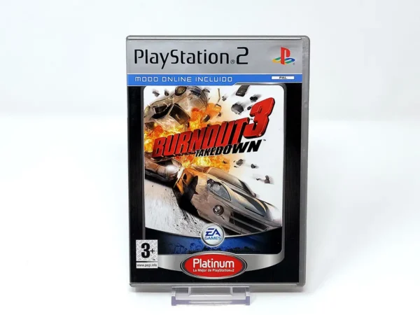 Portada de Burnout 3: Takedown (ESP) (Platinum) para PlayStation 2, edición PAL España, de segunda mano