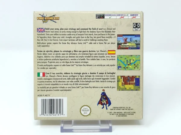 Parte trasera de Fire Emblem (ESP) para Nintendo Game Boy Advance, edición PAL España