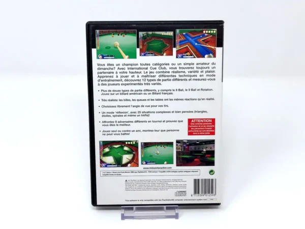 Parte trasera de International Cue Club (FRA) para PlayStation 2, edición PAL Francia