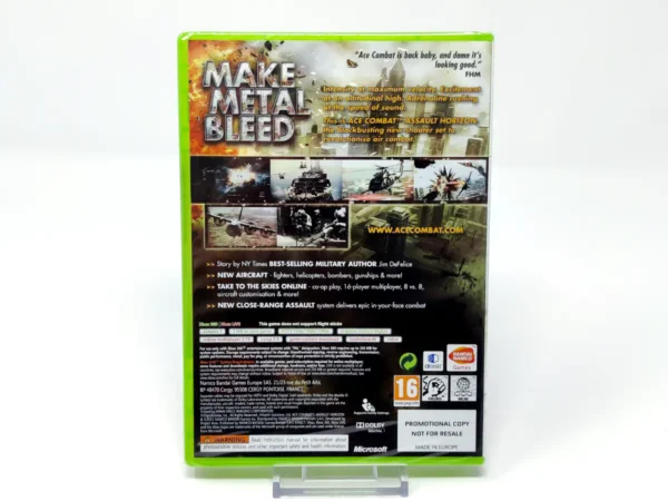 Parte trasera de Ace Combat: Assault Horizon (UK) (Promo) (Precintado) para XBOX 360, edición PAL UK