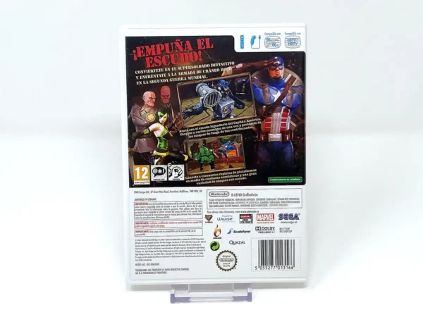 Parte trasera de Capitán América: Supersoldado (ESP) para Nintendo Wii, edición PAL España