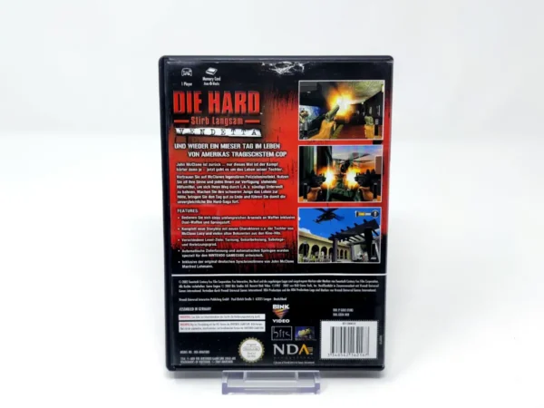Parte trasera de Die Hard: Vendetta (ALE) para Nintendo GameCube, edición PAL Alemania