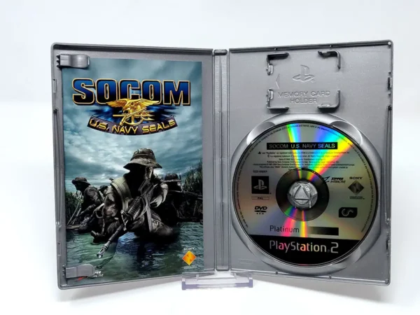 Interior del juego SOCOM: U.S. Navy SEALs (ESP) (Platinum) para PlayStation 2 con disco y manual