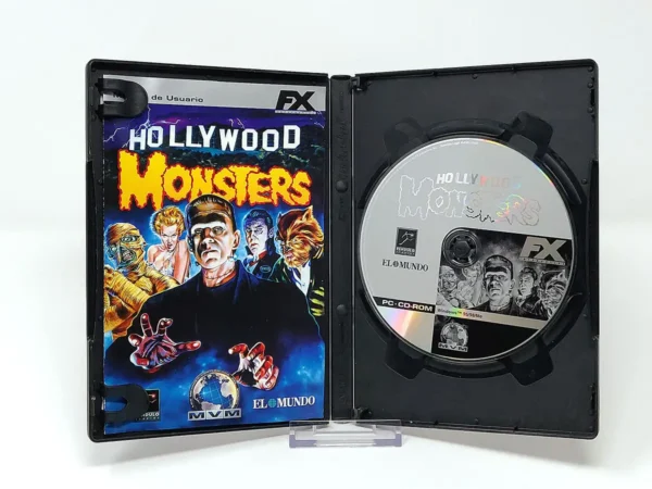 Interior del juego Hollywood Monsters (ESP) para PC con disco y manual