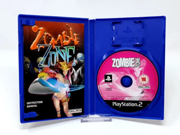 Interior del juego Zombie Zone (UK) para PlayStation 2 con disco y manual