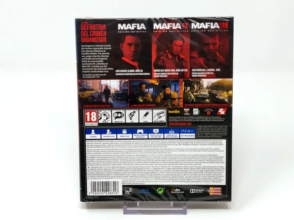 Parte trasera de Mafia Trilogy (ESP) (Precintado) para PlayStation 4, edición PAL España