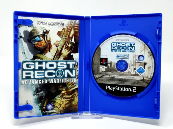 Interior del juego Tom Clancy's Ghost Recon: Advanced Warfighter (ESP) para PlayStation 2 con disco y manual