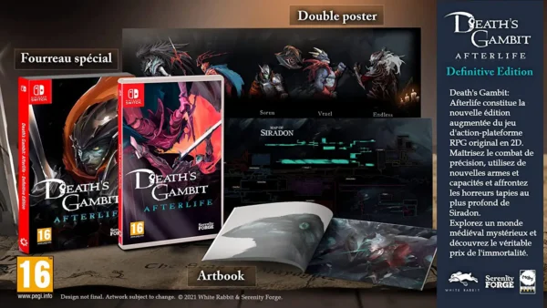Lateral de la caja de Death's Gambit: Afterlife - Definitive Edition (ESP) para Nintendo Switch