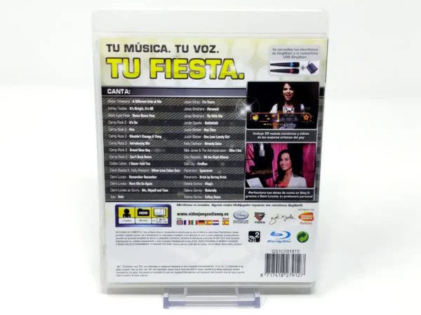 Parte trasera de Disney Sing It: Party Hits (ESP) para PlayStation 3, edición PAL España