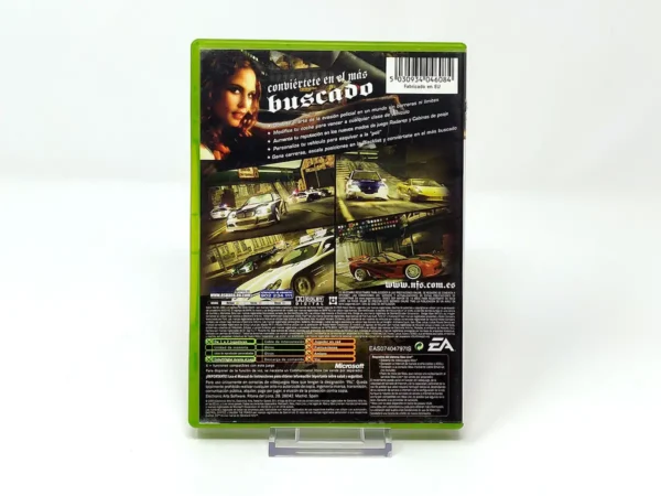 Parte trasera de Need for Speed: Most Wanted (ESP) para XBOX, edición PAL España