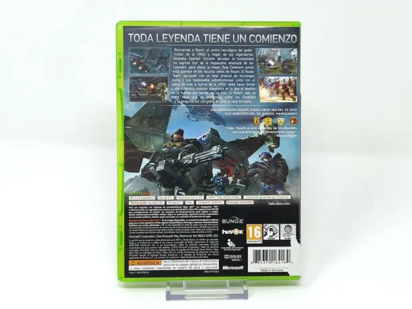 Parte trasera de Halo: Reach (ESP) para XBOX 360, edición PAL España