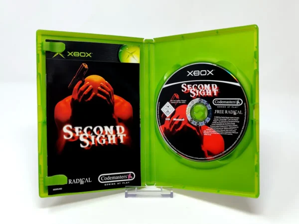 Interior del juego Second Sight (HOL) para XBOX con disco y manual