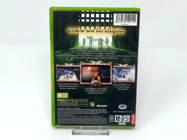 Parte trasera de Dungeons & Dragons: Heroes (ESP) para XBOX, edición PAL España