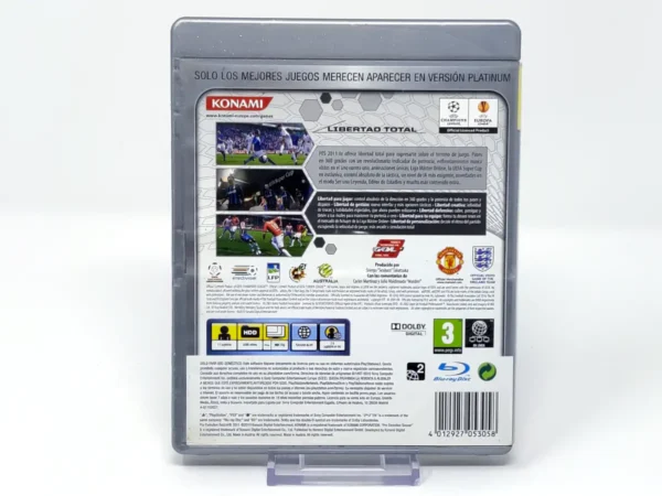 Parte trasera de PES 2011: Pro Evolution Soccer (ESP) (Platinum) para PlayStation 3, edición PAL España