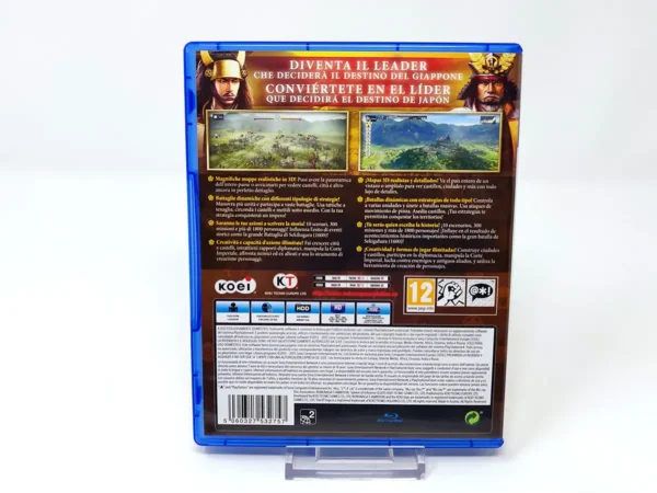 Parte trasera de Nobunaga's Ambition: Sphere of Influence (ESP) para PlayStation 4, edición PAL España