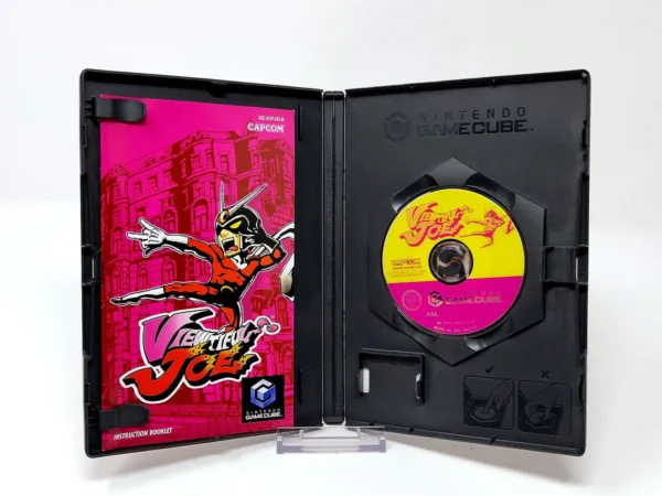 Interior del juego Viewtiful Joe (UK) para Nintendo GameCube con disco y manual