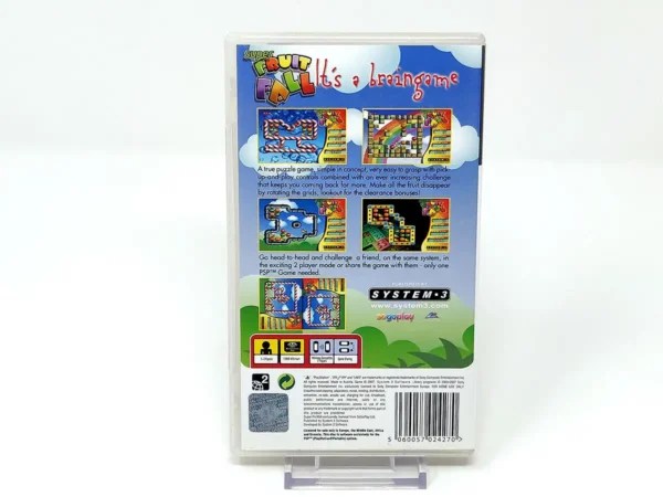 Parte trasera de Super Fruit Fall (UK) para PSP, edición PAL UK