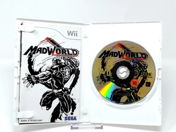 Interior del juego MadWorld (ESP) para Nintendo Wii con disco y manual