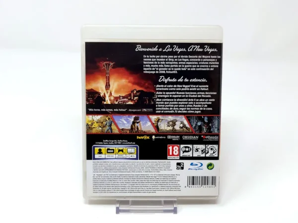 Parte trasera de Fallout: New Vegas (ESP) para PlayStation 3, edición PAL España