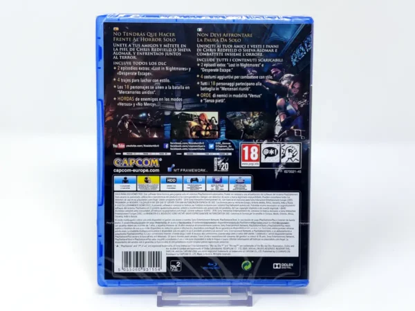 Parte trasera de Resident Evil 5 HD (ESP) (Precintado) para PlayStation 4, edición PAL España