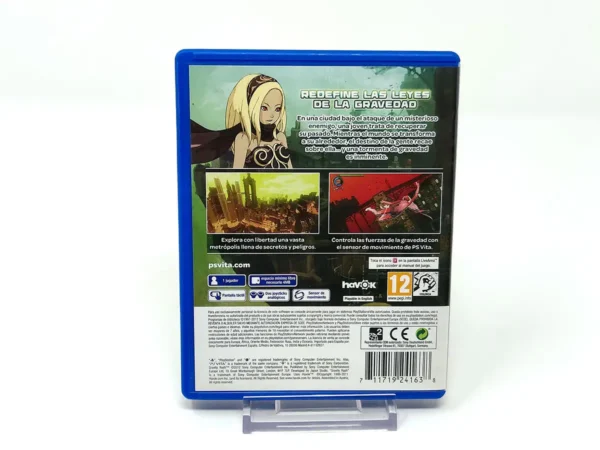 Parte trasera de Gravity Rush (ESP) para PS Vita, edición PAL España