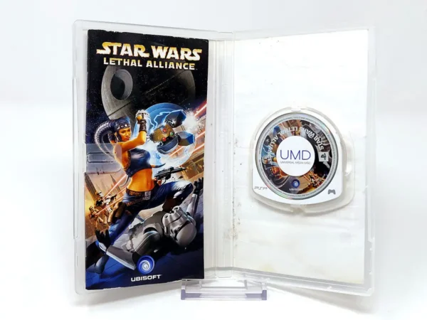 Interior del juego Star Wars: Lethal Alliance (ESP) (Rabajado) para PSP con disco y manual